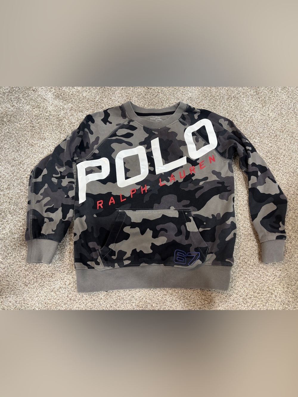 Polo by Ralph Lauren Little Boy Size 6 Camouflage Crewneck Sweatshirt